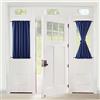 XWZO Tende per Porte Francesi, Oscuranti per Interni,Tende a Vetro per Porte Francesi Privacy e Isolamento,con Un'allacciatura e con Fermatendal,1 pezzo,Blu Scuro,102x64CM