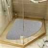 MORROWCAMP Tappetino da doccia antiscivolo, triangolare, lavabile, 53x53 cm, morbido comfort, di sicurezza, con fori di drenaggio, tappetino antiscivolo per vasca da bagno e ambienti umidi