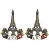 Clockjuan 2 magneti da frigorifero in metallo 3D Torre Eiffel Parigi Francia souvenir regalo decorazione magneti frigorifero, accessori da cucina