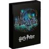 Baagl Portadocumenti per zaino scolastico - Cartella A4 per bambini con elastico e alette interne - Raccoglitore, scatola raccoglitore con elastico per ragazzi, ragazze (Harry Potter)