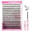 FADLASH Kit Extension Ciglia Finte a Ciuffetti, 280pcs Lash Cluster Volume 30D C Curl Mix 8-16mm, Bond e Seal (Colla Ciglia Finte)