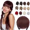 Elailite Frangia Capelli in Cerchietto a Trecce Vino Rosso, Frangetta Frontale Voluminoso 55g Extension Hair Bang Fringe Hairpiece Posticci Donna