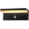 Partenopea® Applique lampada a LED Lampada da parete per mura esterno plafoniera balcone giardino androni impermeabile (Luce calda 3000K, Rettangolare con sensore movimento)