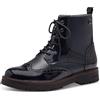 s.Oliver Stivali stringati da donna senza tacco con cerniera Vegan, blu navy, 36 EU