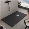 Olimpo Docce Piatto doccia 100x120 in marmoresina nero effetto pietra cemento plus