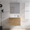 DEGHI Mobile bagno sospeso 70 cm rovere gold con lavabo e specchio - Cuki