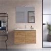 DEGHI Mobile bagno sospeso con ante 80 cm rovere gold con lavabo e specchio - Cuki