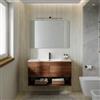 DEGHI Mobile bagno sospeso 100 cm rovere deciso con lavabo integrato e specchio - Lion