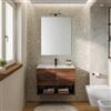 DEGHI Mobile bagno sospeso 80 cm rovere deciso con lavabo integrato e specchio - Lion