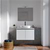DEGHI Mobile bagno portalavabo sospeso con ante 70 cm bianco opaco e specchio - Cuki