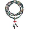Bling Jewelry Brown Earth Gemstone Naturale Buddista Mala Preghiera Bead Lunghi Fili Naturali Per La Meditazione Preghiera Yoga Rosario Collana Per Gli Uomini Per Le Donne Impilare Wrap Stretch Bracciale