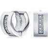 Bling Jewelry Canale Set Cubic Zirconia Cz Ampia Moda K-Pop Hoop Huggie Orecchini Per Gli Uomini Per Le Donne In Acciaio Inox Tonalità Argento