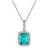 Bellitia Jewelry Collana Pendente con Ciondolo di Smeraldo Simulato & Diamante Simulato Zirconi, di Pietra Preziosa Verde, Regalo di Gioielli per Madre Figlia Fidanzata Moglie