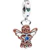 MSPOVOF Angelo di pan di zenzero Charm 925 Sterling Silver ciondolo Natale Compleanni regalo per le donne