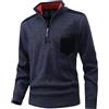 CoXuantion Maglione da Uomo 1/4 di Zip Pullover in Pile Maglia Collo Alto Invernale Cardigan Casual Leggero Solido Maglione Lunga Lavorata a Giubbetto Tenere Caldo Giacca XXL,Beige
