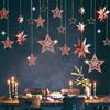 Decor365 Glitter Ghirlanda di stelle in oro rosa Scintillio Piccola stella Decorazione per feste Ritaglio di stelle 3D Banner appeso a forma di stamina per compleanno/Matrimonio