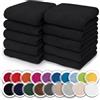 NatureMark Confezione da 10 salviette in spugna, in 100% cotone, da 30 x 30 cm, asciugamani per il viso, Nero