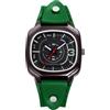 Lancardo Orologi da uomo e da donna, cinturino in vera pelle: rettangolare grande analogico al quarzo con scala a barre vintage punk cinturino in pelle con lancette luminose per Halloween, orologio da
