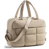 BAGSMART Borsa da viaggio, piccola borsa sportiva da donna, impermeabile, con scomparto per scarpe, colore: nero, cammello