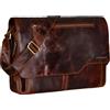 STILORD Marvin Borsa Messenger vintage in pelle Grande borsa a tracolla da uomo donna per l'università ufficio lavoro Borsa porta PC 15.6 pollici Colore:bordeaux - marrone