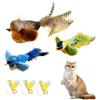 KLVGTIFS 3 Pezzi Uccellino per Gatti Che Vola con Erba Gatta, Giochi Interattivi Uccello Volante per Gatti, Flapping Bird Cat Toy Interattivo Che Si Muove, Giocattolo Simulazione Uccello Gatto