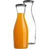 KADAX Caraffa in vetro da 1 l, 2 pezzi, bottiglie di vetro con tappo a vite, caraffa vuota da riempire, bottiglie di liquore, caraffa per acqua e succo