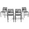 Set di 4 Sedie Corona Moderne in Polipropilene Grigio