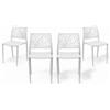 Set di 4 Sedie Corona Moderne in Polipropilene Bianco
