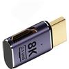 NFHK Adattatore di estensione da HDMI maschio a HDMI 2.1 femmina piatto orizzontale angolato a sinistra a 90 gradi UHD supporta 8K 60hz HDTV