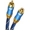 EMK RCA cavo di estensione 2M RCA Male/filo dorato cavo in rame pesante cavo audio coassiale digitale Subwoofer Cable per home theater, HDTV, amplificatore e sistema di alta fedeltà