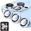 Kucheed Proteggi Obiettivo Fotocamera Compatibile con iPhone 12 Pro Max, Copriobiettivo per Fotocamera in Vetro Temperato Diamante, 9H Adesivi per Pellicole con Anelli Metallici