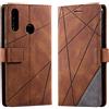 Vankii Cover per Samsung Galaxy A20S, Flip Caso Libro Premium Portafoglio Custodia in Pelle PU Magnetica,Custodia Pelle Sintetica TPU Silicone Antiurto,Funzione Supporto Slot Schede (Marrone)