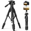 Lamicall Treppiede Fotocamera e Smartphone - [Gambe Brevettato Sgancio Rapido] [8KG Portata] 3 Vie Testa Panoramica, Cavalletto Fotografico con Clip Telefono per iPhone/DSLR/GoPro(48-170cm Regolabile)