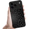 Coalbooliy Custodia Per iPhone 17 Pro Max 6,9'', Cellulare Nero Silicone Morbido Cover Aesthetic Modello Leopardato Disegni Protezione Fotocamera Protettiva Case, 04