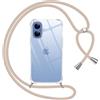 Pnakqil Cover per iPhone 17 con Cordino, Trasparente Custodia con Laccio Tracolla Cellulare Girocollo Collana Protettiva per iPhone 17 6,3 Pollic, Khaki