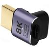 NFHK Adattatore di estensione UHD verticale HDMI maschio a HDMI 2.1 femmina, con angolo basso a 90°, supporto per HDTV 8K 60hz