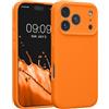kwmobile Custodia Compatibile con Apple iPhone 17 Pro Cover - Back Case per Smartphone in Silicone TPU - Protezione Gommata - arancia fruttata