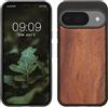 kwmobile Custodia Compatibile con Google Pixel 10 / Pixel 10 PRO Cover - Protezione in Legno per Smartphone - Back Case con Bumper in Silicone TPU - Marrone Vintage/Marrone Legno di Acacia