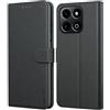 Leacckl Cover per Honor 400 Smart, Custodia a portafoglio in Pelle PU Premium [Magnetica a Scatto] [Funzione Stand], Nero
