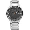 BERING Solar 14440-777 Orologio da polso da uomo, cassa in titanio grigia da 40 mm e quadrante grigio, cinturino in titanio con elementi in titanio, 5 ATM