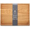 Edeldings Tagliere XXL in legno massello di quercia con scanalatura per succo, grande 40 х 30 cm | tagliere da cucina antibatterico in Europa | tagliere per la colazione, tagliere in legno massiccio