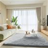 BSGIFT Tappeto grigio 200 x 300 cm, per soggiorno, a pelo lungo, morbido, antiscivolo, moderno, extra grande, per camera da letto, cameretta dei bambini