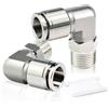 ERGAOBOY 2 Pezzi 8 mm OD x 1/8 BSP Filettatura Maschio 304 Raccordi a Gomito in Acciaio Inox a Pressione Pneumatici