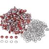 QUARKZMAN 300 Set Kit Occhielli in Metallo 3mm 1/8 Foro Occhielli per Teloni Piccolo Occhiello con Rondelle per Scarpe Vestiti Cintura Etichetta Borsa Tessuto Pelle Progetto, Rosso