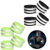 DALAETUS 4 Paia Bracciale Riflettente Set, Alta visibilità Elastico Bande Catarifrangente per Jogging, Corsa, Camminata, Ciclismo All'Aperto, Bracciale Riflettente per Donne e Uomini (Nero, Verde)