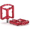 GEWAGE Pedali MTB - Alluminio lavorato CNC, ampia superficie, cuscinetto a rulli sottili + cuscinetto a sfere 638, sabbiato & anodizzato, ideale per mtb& Gravel (Rosso)