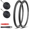 GRELiving Set di 2 pneumatici per bici da strada, 700 x 35 C, pneumatici pieghevoli 37-622 con valvola Presta FV48 camere d'aria e leva per pneumatici, adatto per bici da strada, bici da città, bici