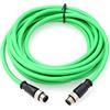 HangTon Cavo Ethernet da M12 a 4 pin con codice D maschio a M12 a 4 pin codice D maschio, per applicazioni industriali, rete CAT5e, schermato, flessibile, 1 m