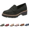 YuchiFa Orthoture Mocassini Ortopedici con Plateau, Mocassini Comodi da Donna, Scarpe da Passeggio con Punta Rotonda da Donna, Mocassini con Suola Aletta in Pelle Scamosciata da Donna (Black,36)