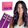 WENNALIFE Extension per capelli con clip viola in veri capelli umani 30g 6 pezzi 20 pollici (51 cm) extension colorate per bambini donne pezzi di capelli colorati stile pop-up lisci De Cabello Humano
